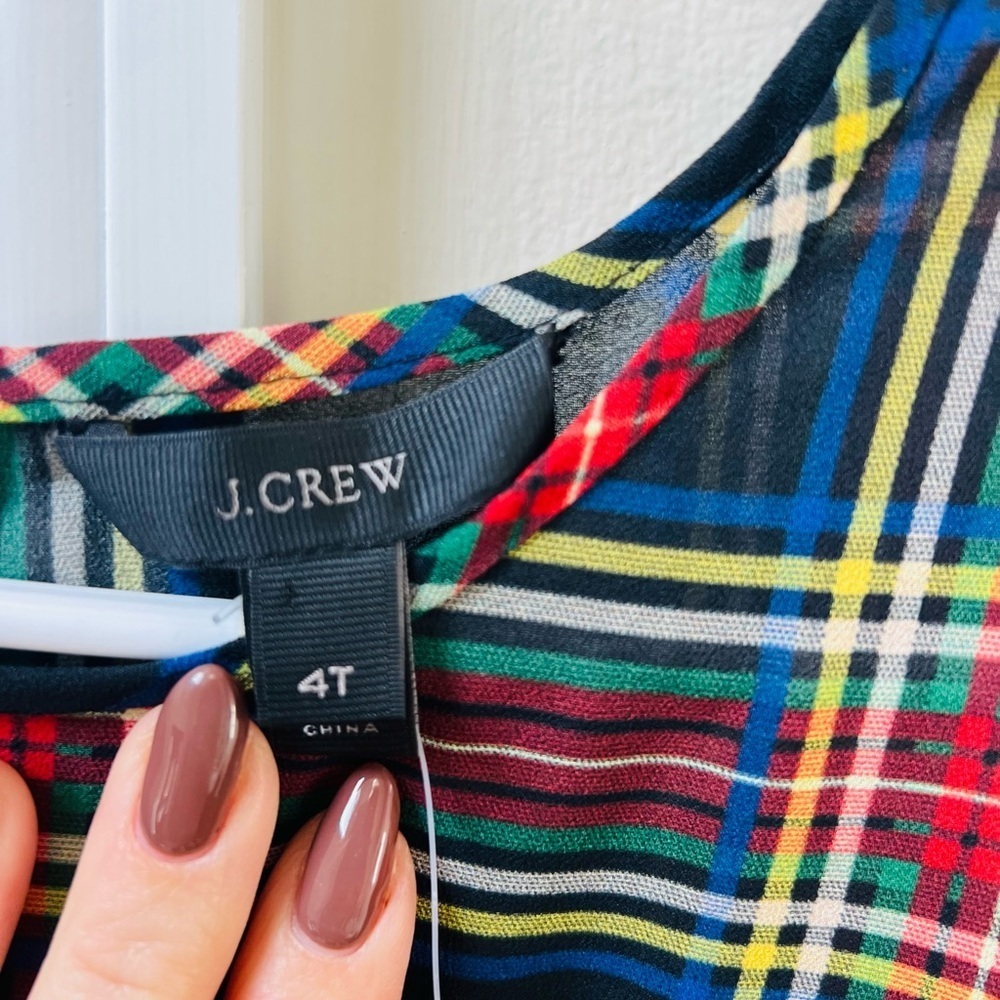 NWT Stunning J.crew Plaid Ruffle Women's size 4 Blouse - Picture 7 of 10